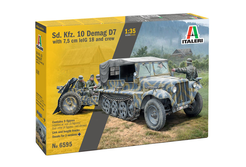 Sd. Kfz. 10 Demag D7 with 7,5 cm leIG 18 and crew - Italeri 1:35 modelbouwpakket - productafbeelding 2