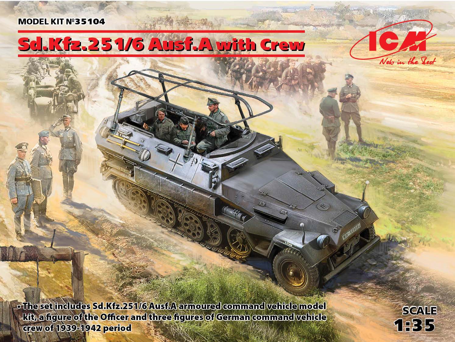 Sd.Kfz.251/6 Ausf.A with Crew - ICM 1:35 modelbouwpakket