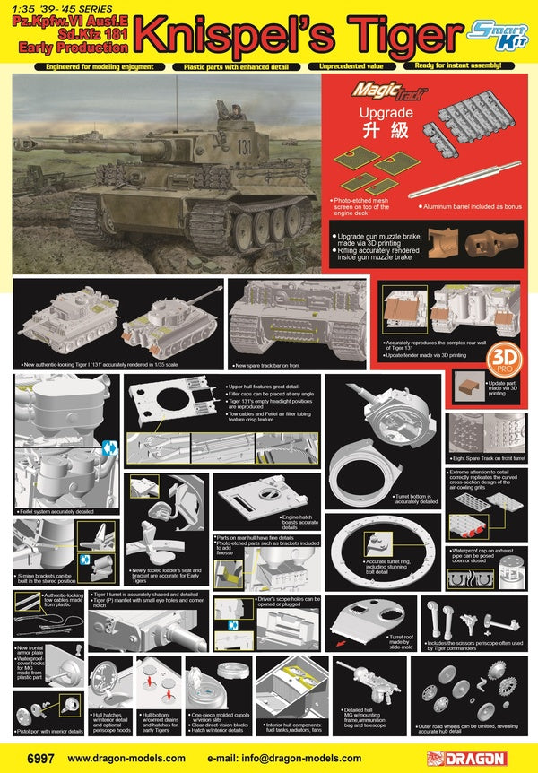 Knispel's Tiger Pz.Kpfw.VI Ausf.E Sd.Kfz.181 Early Production - Dragon 1:35 modelbouwpakket