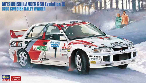 Mitsubishi Lancer GSR Evolution III "1996 Swedish Rally Winner" - Hasegawa 1:24 modelbouwpakket