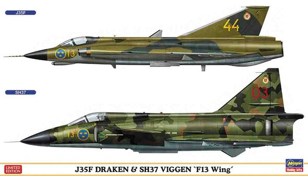 J35F Draken & SH37 Viggen "F13 Wing" - Hasegawa 1:72 modelbouwpakket