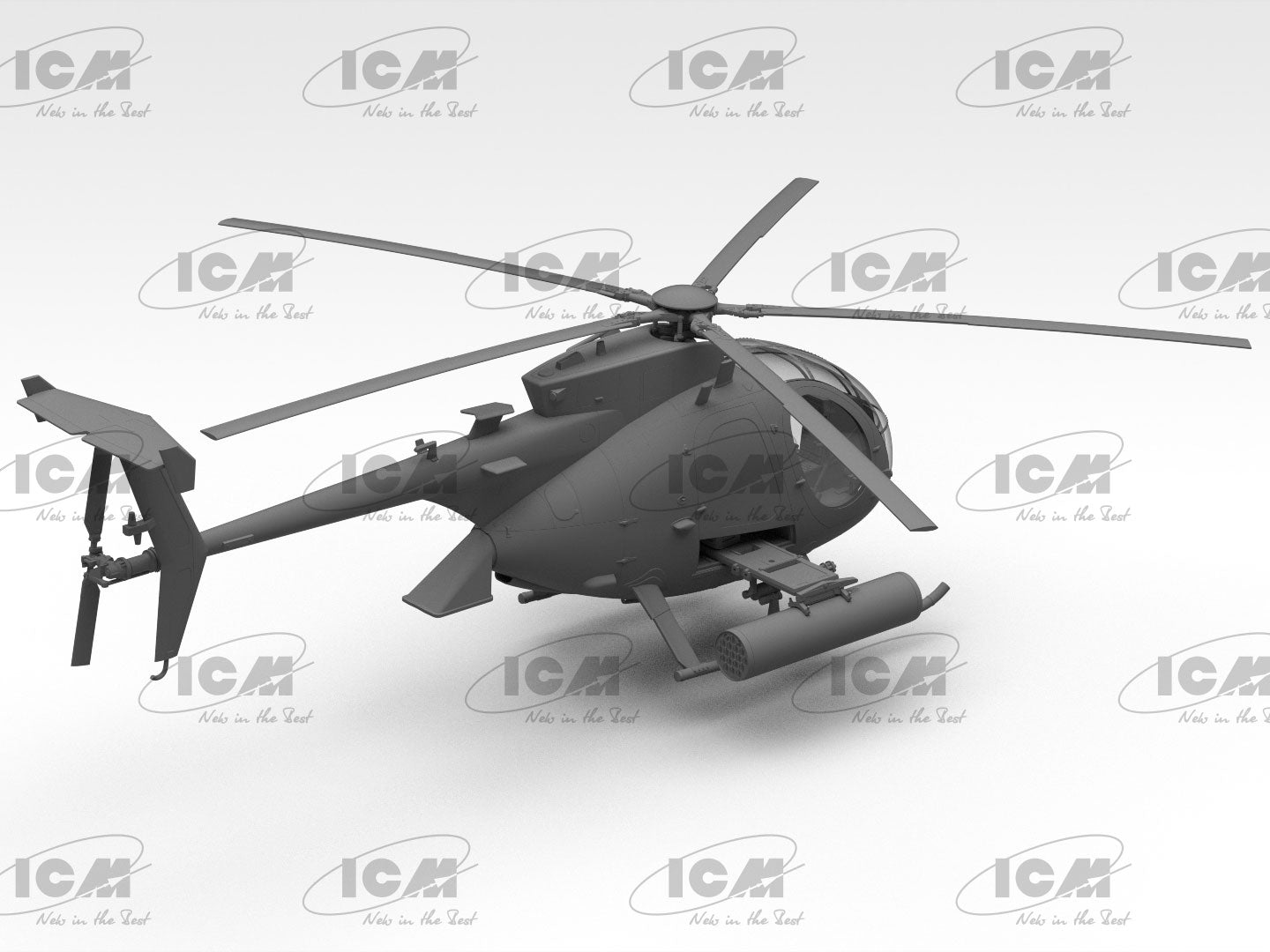 AH-6J Little Bird, US Special Forces Attack Helicopter - ICM 1:48 modelbouwpakket - productafbeelding 3