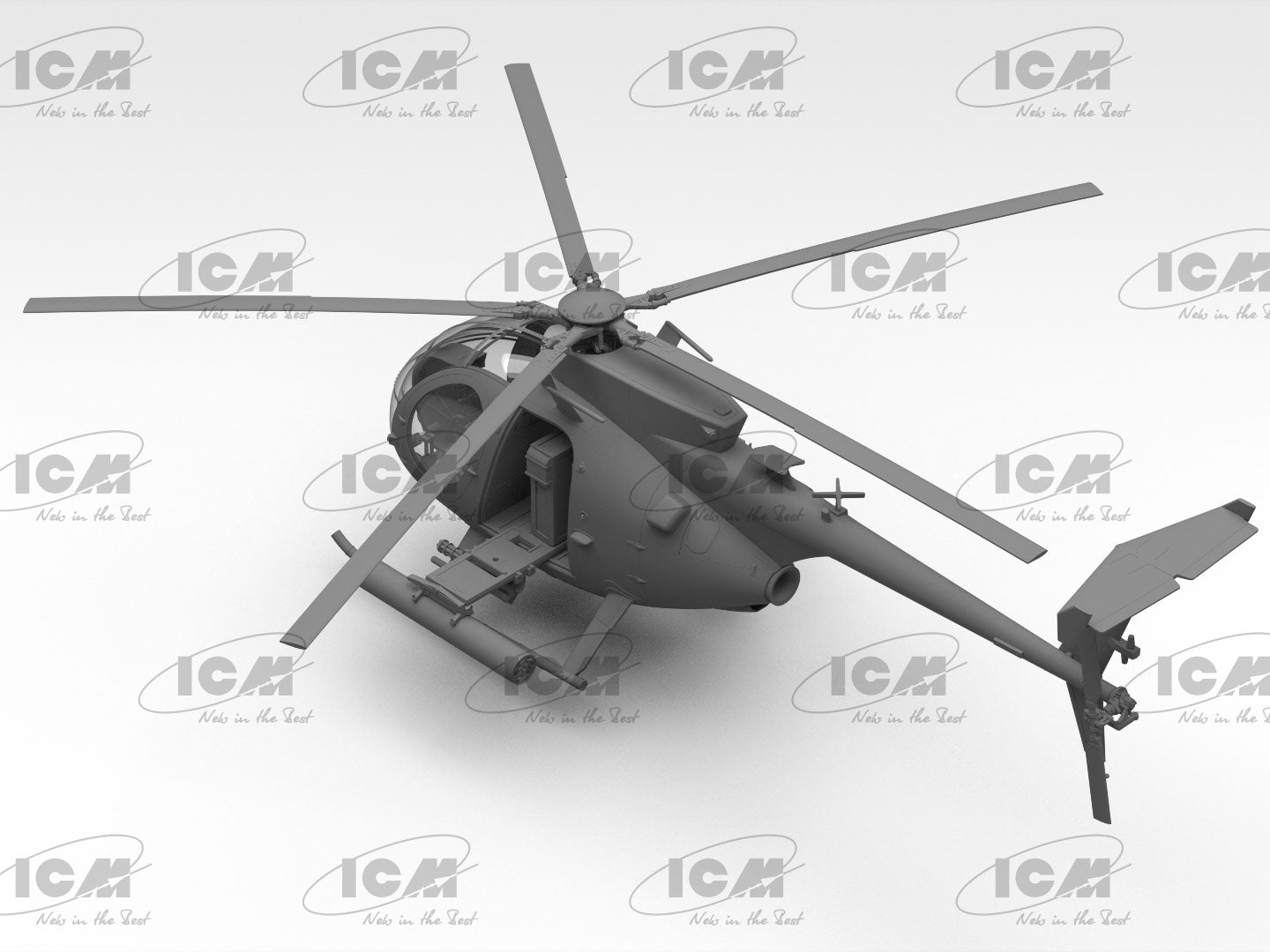 AH-6J Little Bird, US Special Forces Attack Helicopter - ICM 1:48 modelbouwpakket - productafbeelding 4