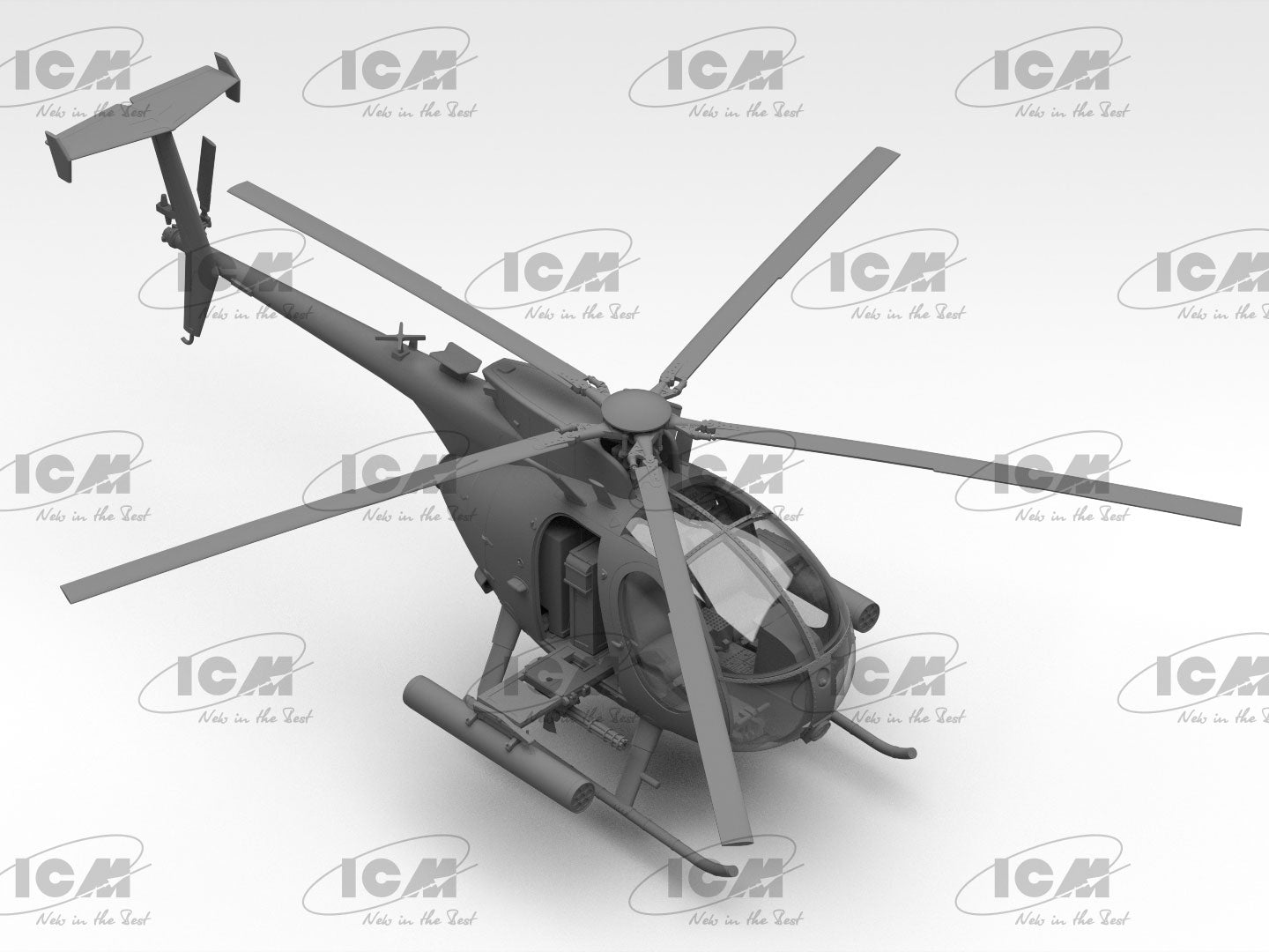 AH-6J Little Bird, US Special Forces Attack Helicopter - ICM 1:48 modelbouwpakket - productafbeelding 5