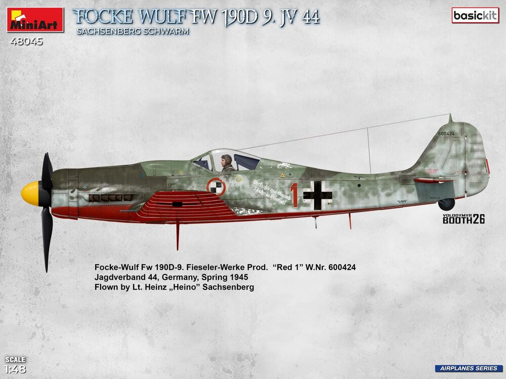 Focke-Wulf Fw 190D-9. JV 44 Sachsenberg Schwarm. Basic Kit | 48045 | MiniArt | 1:48
