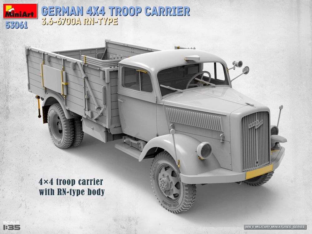 German 4x4 Troop Carrier 3.6-6700A Rn-Type | 53061 | MiniArt | 1:35