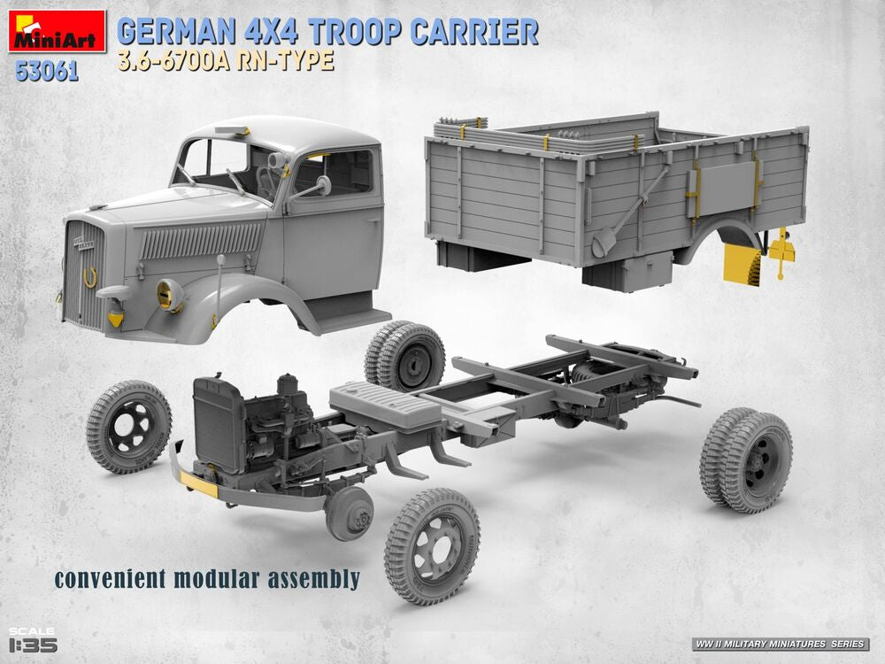 German 4x4 Troop Carrier 3.6-6700A Rn-Type | 53061 | MiniArt | 1:35