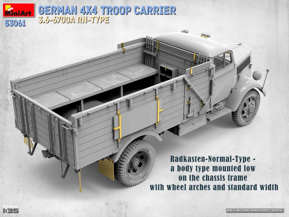 German 4x4 Troop Carrier 3.6-6700A Rn-Type | 53061 | MiniArt | 1:35