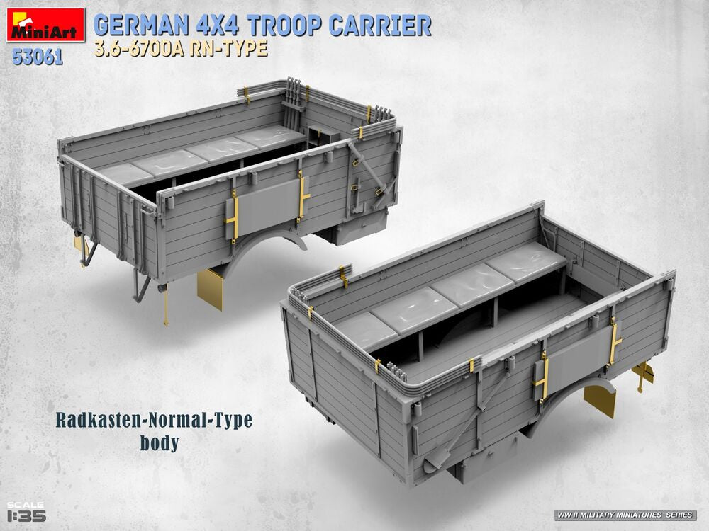 German 4x4 Troop Carrier 3.6-6700A Rn-Type | 53061 | MiniArt | 1:35