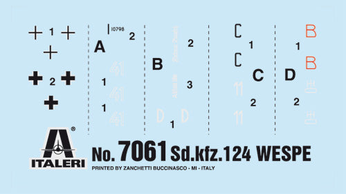 Italeri 7061 - Sd.Kfz. 124 Wespe 10,5cm leichte Feldhaubitze - productafbeelding 3