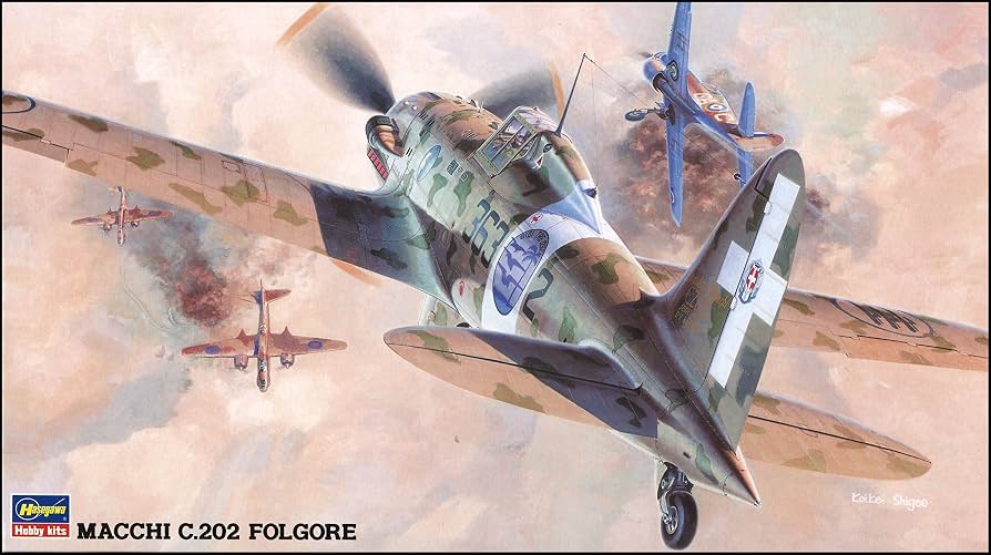Doosillustratie van Hasegawa Macchi C.202 Folgore 1:48, artikel 09132