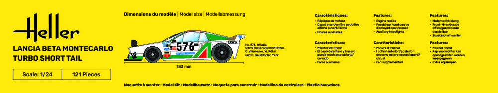 STARTER KIT Lancia Beta Montecarlo Turbo Short Tail | 58741 | Heller | 1:24