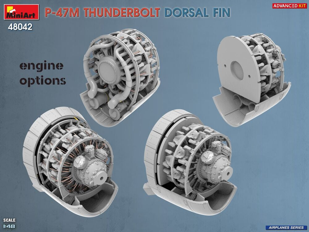 P-47M Thunderbolt. Dorsal Fin. Advanced Kit | 48042 | MiniArt | 1:48
