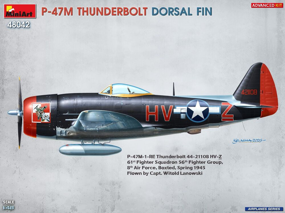 P-47M Thunderbolt. Dorsal Fin. Advanced Kit | 48042 | MiniArt | 1:48