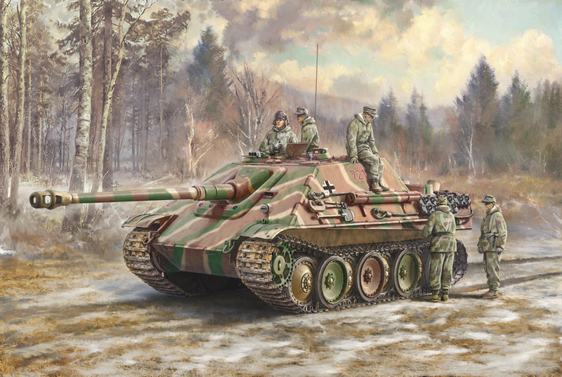 Sd.Kfz. 173 Jagdpanther with winter crew - Italeri 1:35 modelbouwpakket