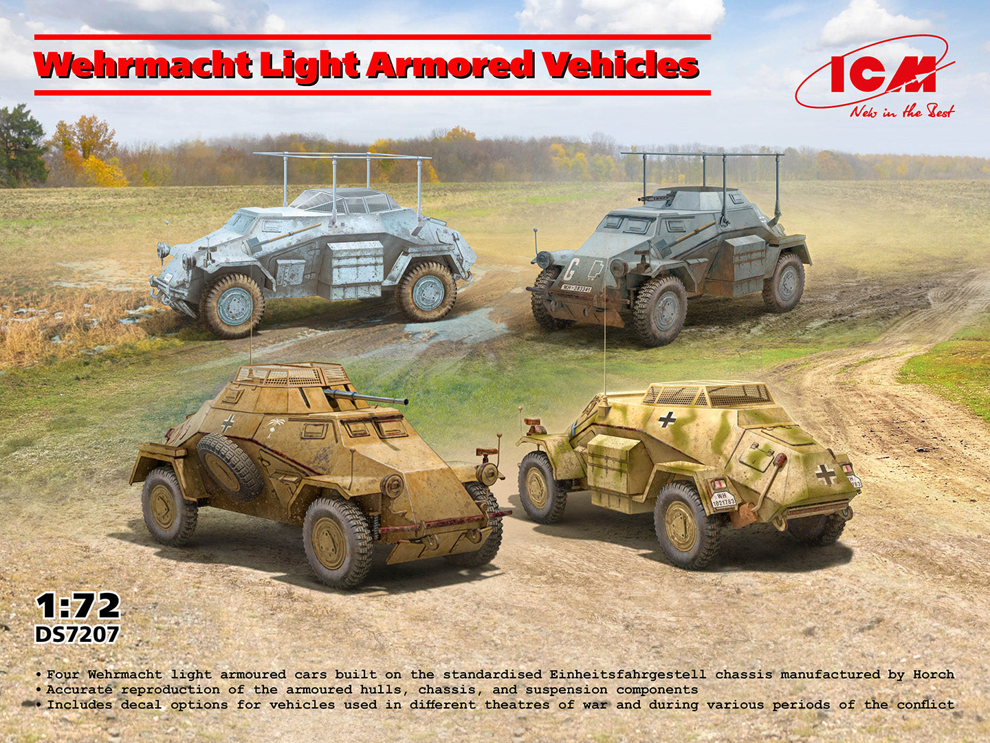 Wehrmacht Light Armored Vehicles - ICM 1:72 modelbouwpakket