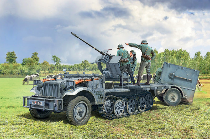 Sd. Kfz. 10/4 with FlaK 30 and crew - Italeri 1:35 modelbouwpakket